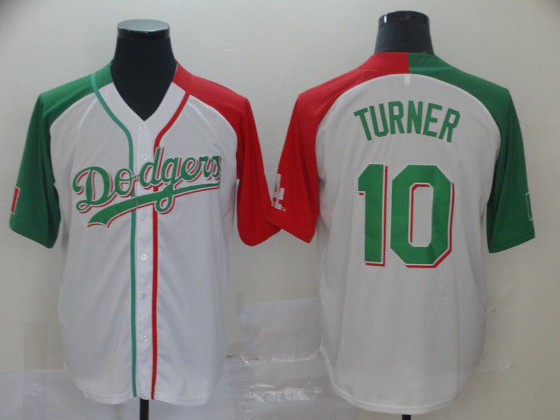 Men Los Angeles Dodgers #10 Turner White Game MLB Jerseys->los angeles angels->MLB Jersey